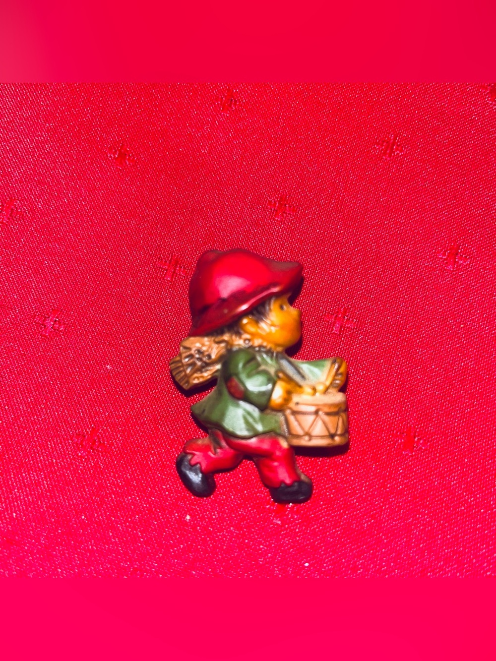 Vintage Hallmark Little Drummer Boy Christmas Pin Plastic 2"